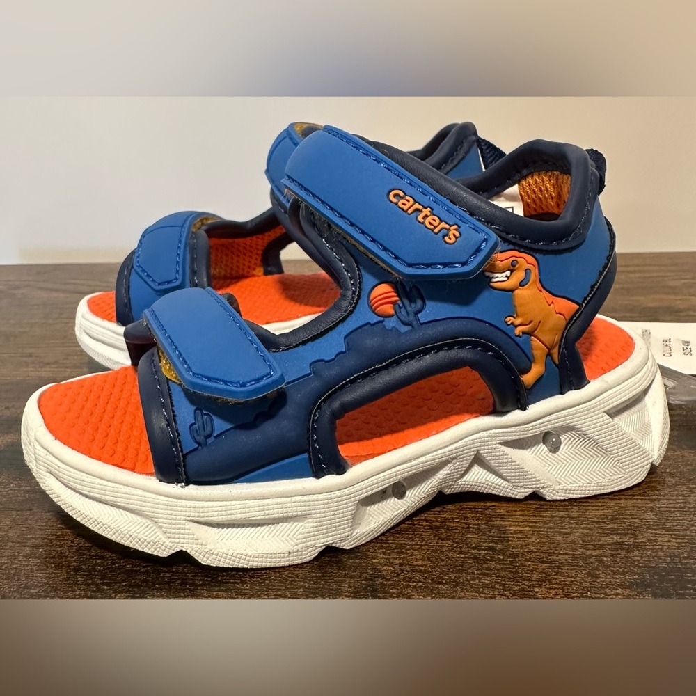 Carters Baby/Toddler Boys Futura Dinosaur Light Up Sole Sandals NWT Size…